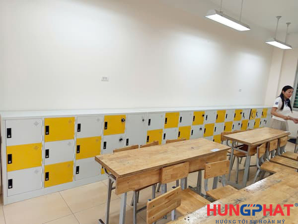 Tủ sắt locker theo yêu cầu tại trường THCS Trưng Vương Hà Nội