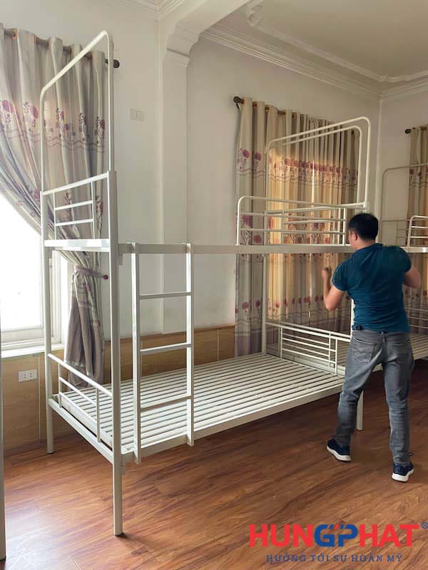 Hình ảnh thực tế dự án 160 bộ giường tầng sắt tại Sao Đỏ Hải Phòng